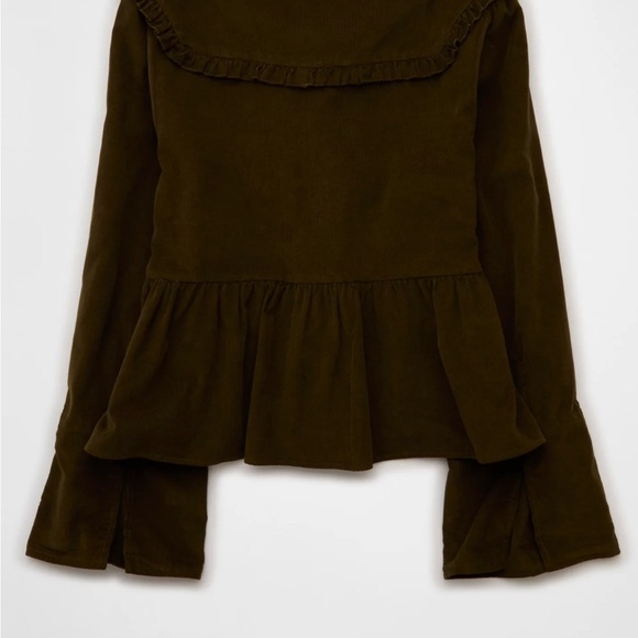 American Eagle Outfitters Dark Olive Blouse - Picture 5 of 5